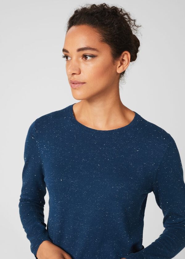 Hobbs Penny Sparkle Jumper Petrol Silver