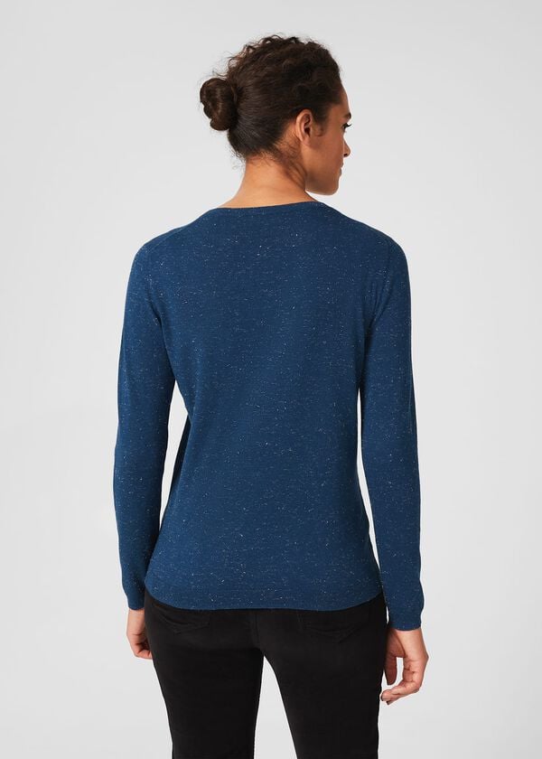 Hobbs Penny Sparkle Jumper Petrol Silver