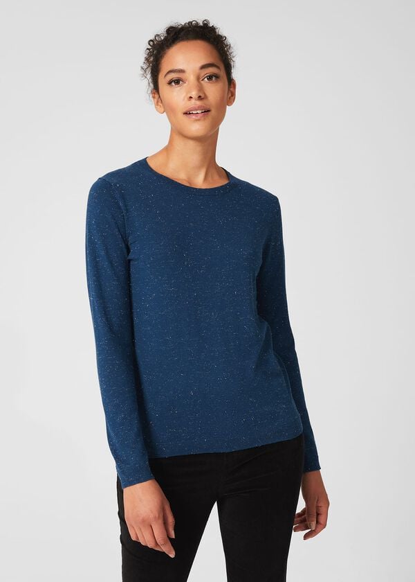 hobbs Penny Sparkle Jumper Petrol Silver