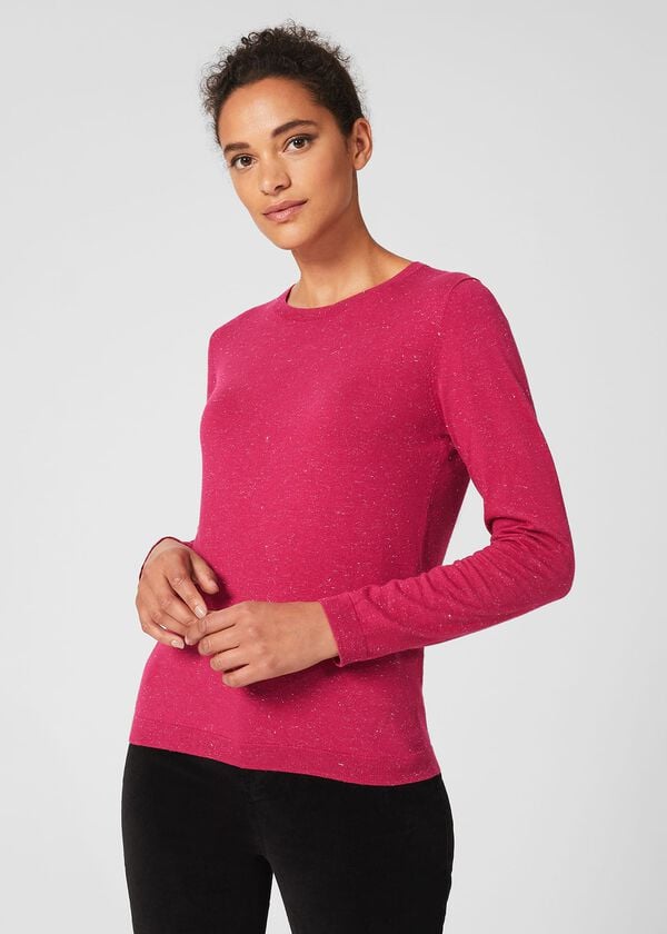 hobbs Penny Sparkle Jumper Pink Silver