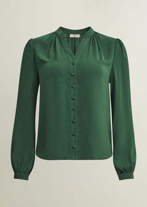 Hobbs Peony Blouse Green