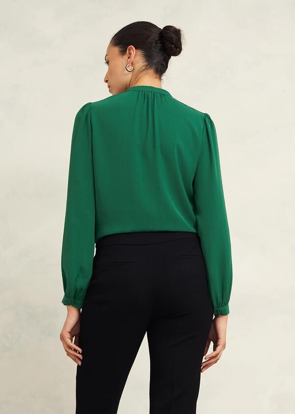 Hobbs Peony Blouse Green