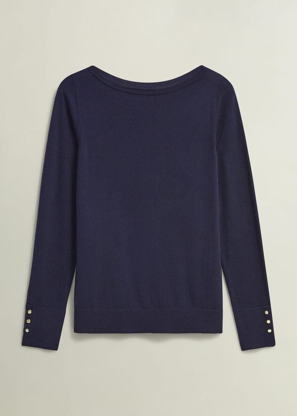Hobbs Perla Merino Wool Jumper Hobbs Navy
