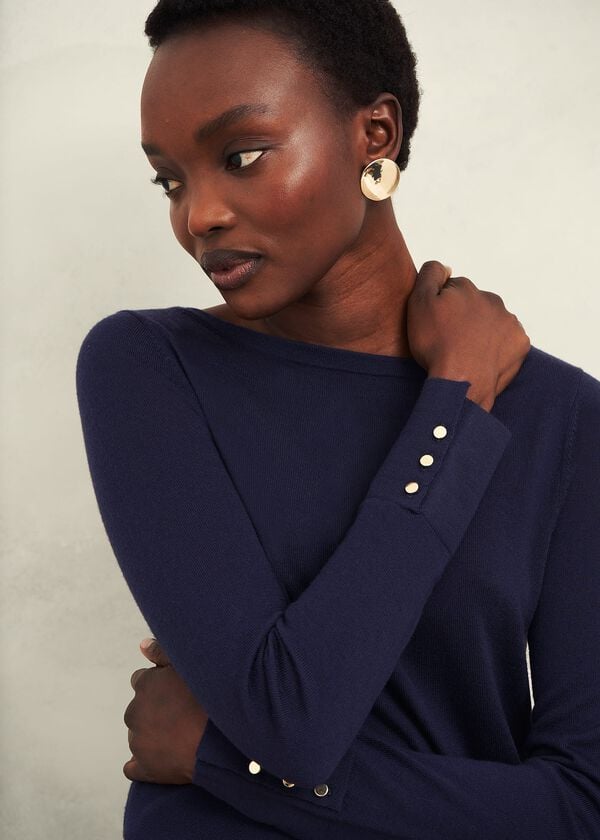 Hobbs Perla Merino Wool Jumper Hobbs Navy