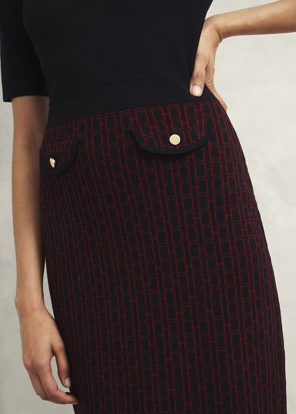 Hobbs Perrie Knitted Dress Black Rhubarb