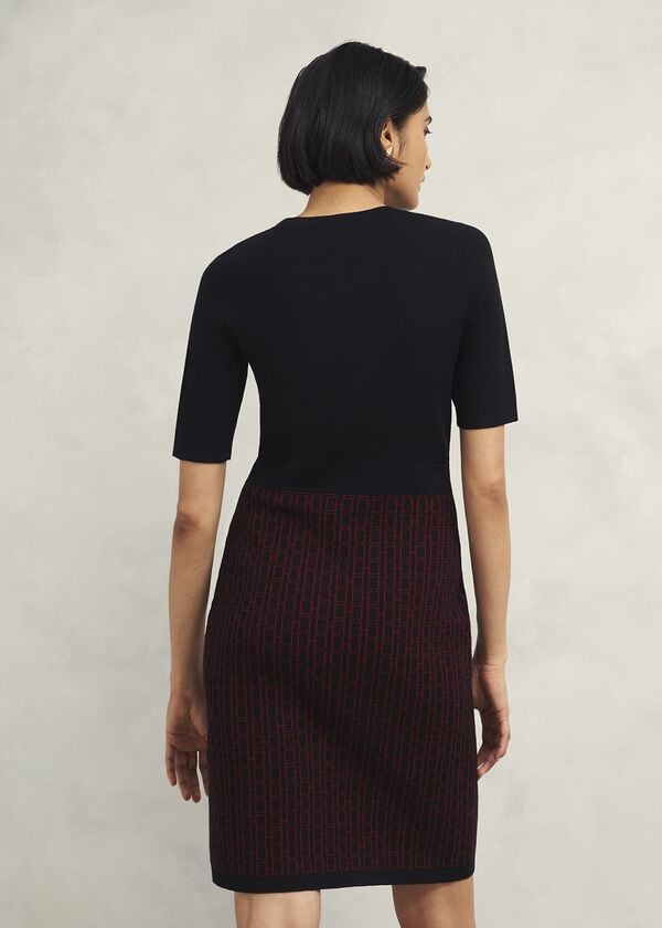 Hobbs Perrie Knitted Dress Black Rhubarb