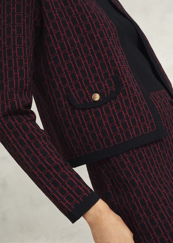 Hobbs Perrie Knitted Jacket Black Rhubarb