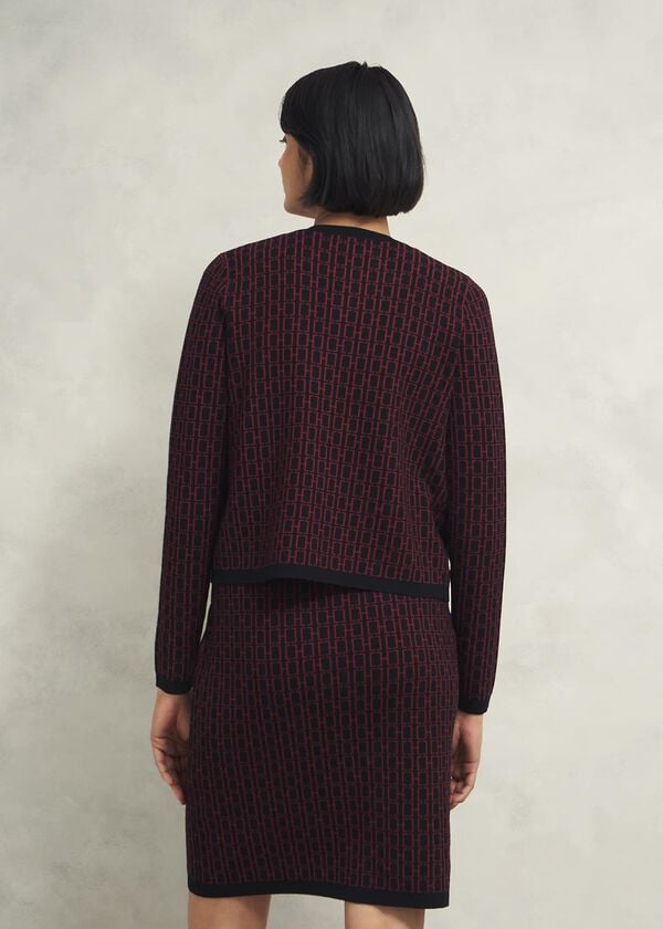 Hobbs Perrie Knitted Jacket Black Rhubarb