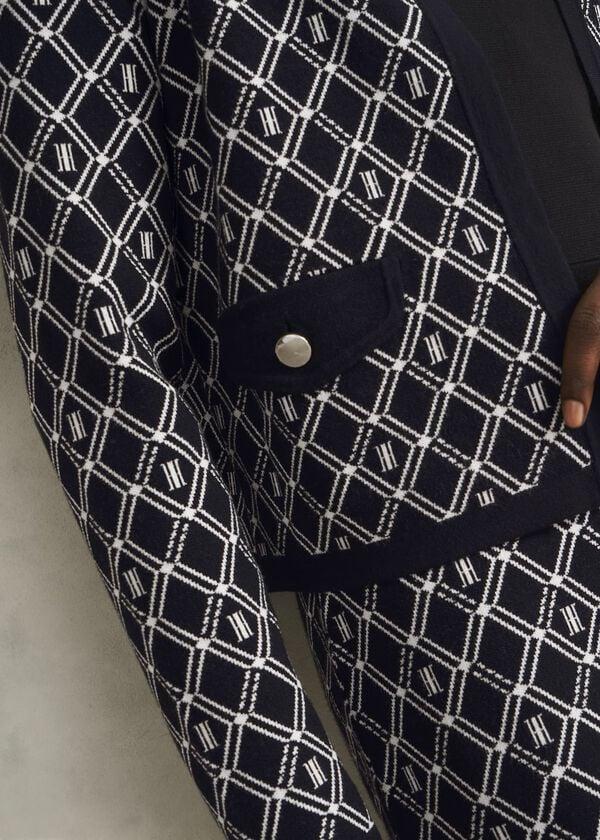 Hobbs Perrie Knitted Jacket Navy Ivory