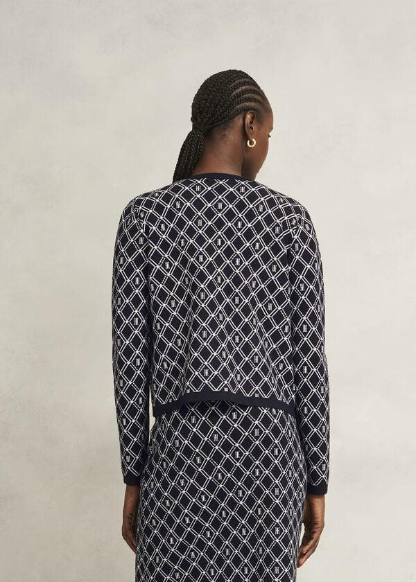 Hobbs Perrie Knitted Jacket Navy Ivory