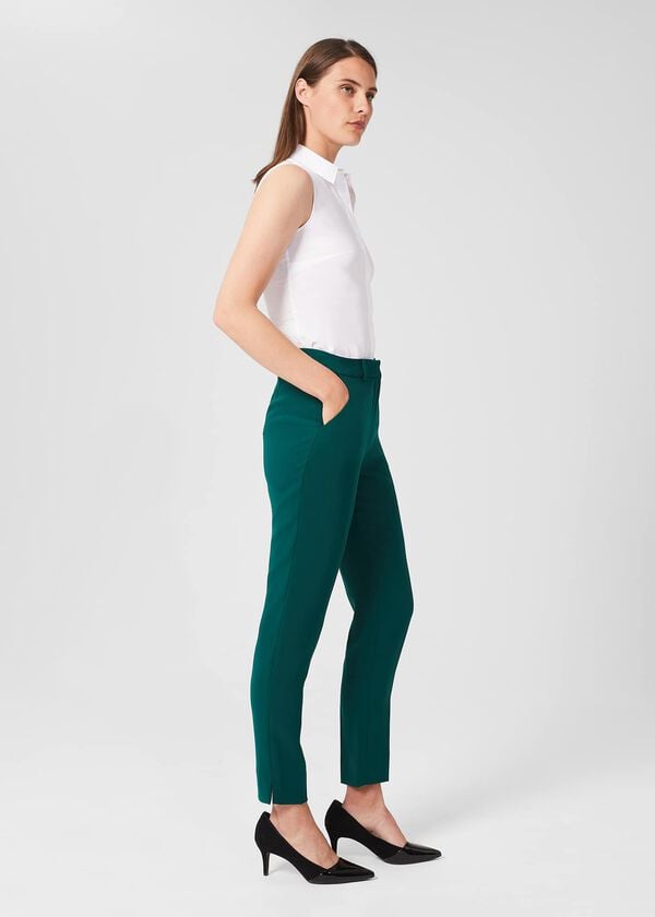 Hobbs Petite Adelia Trousers Leaf Green