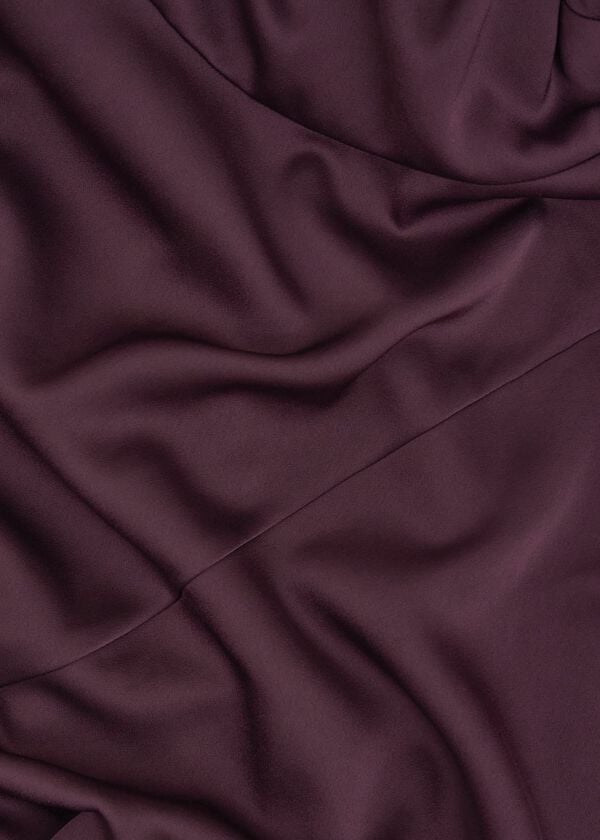 Hobbs Petite Agnes Satin Tie Dress Onyx Red