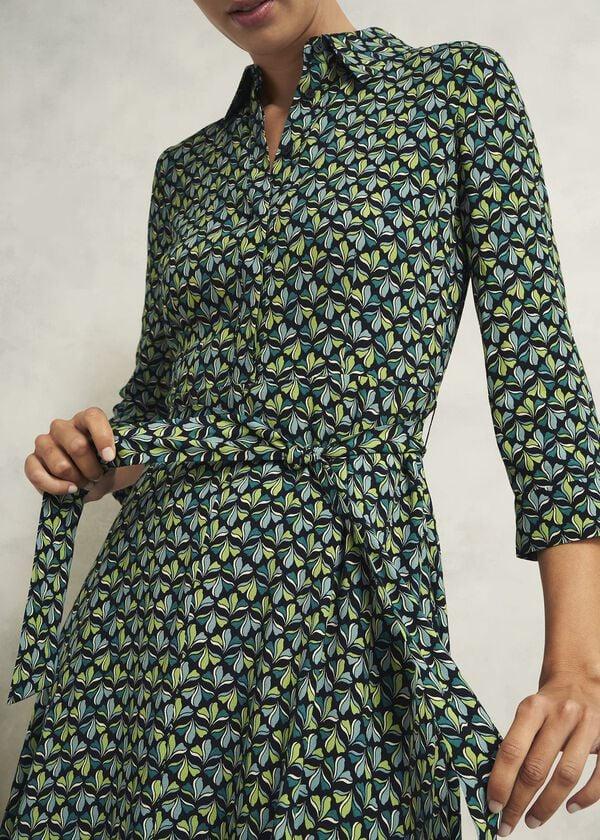 Hobbs Petite Alex Dress Green Multi