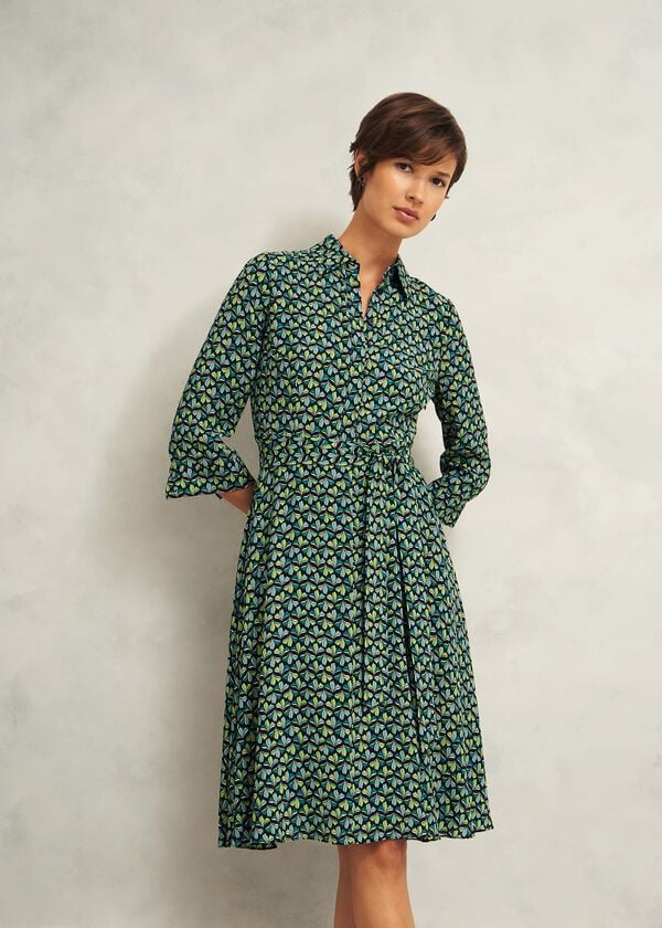 hobbs Petite Alex Dress Green Multi