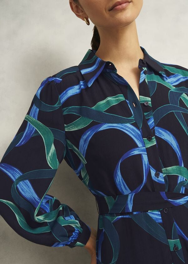 Hobbs Petite Alis Dress Navy Multi