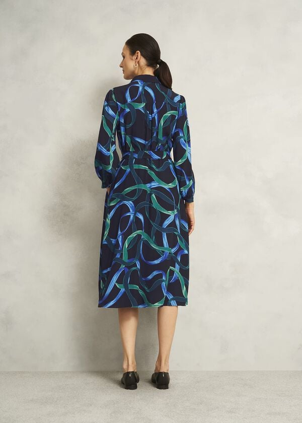 Hobbs Petite Alis Dress Navy Multi