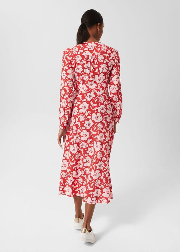 Hobbs Petite Allison Dress Red Pink