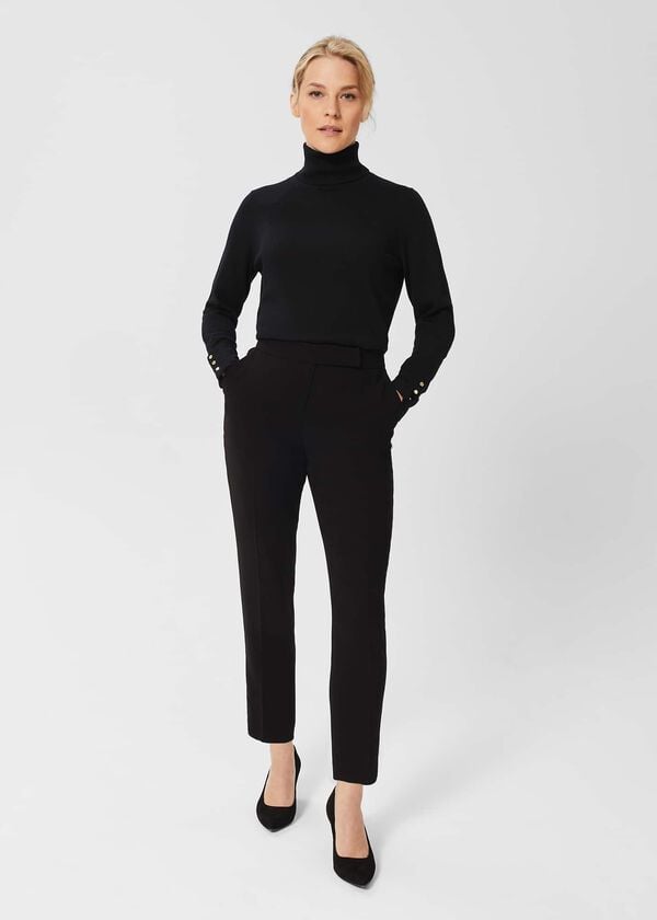 hobbs Petite Alva Tapered Trousers Black