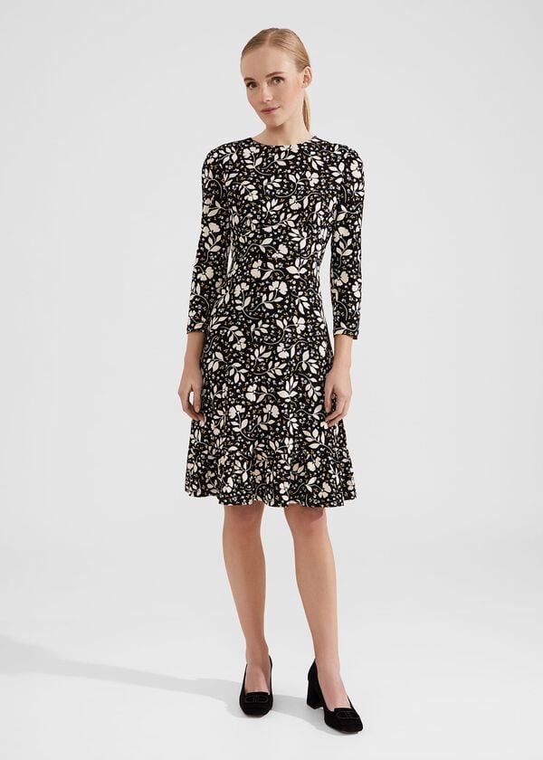 Hobbs Petite Ami Dress Black Multi
