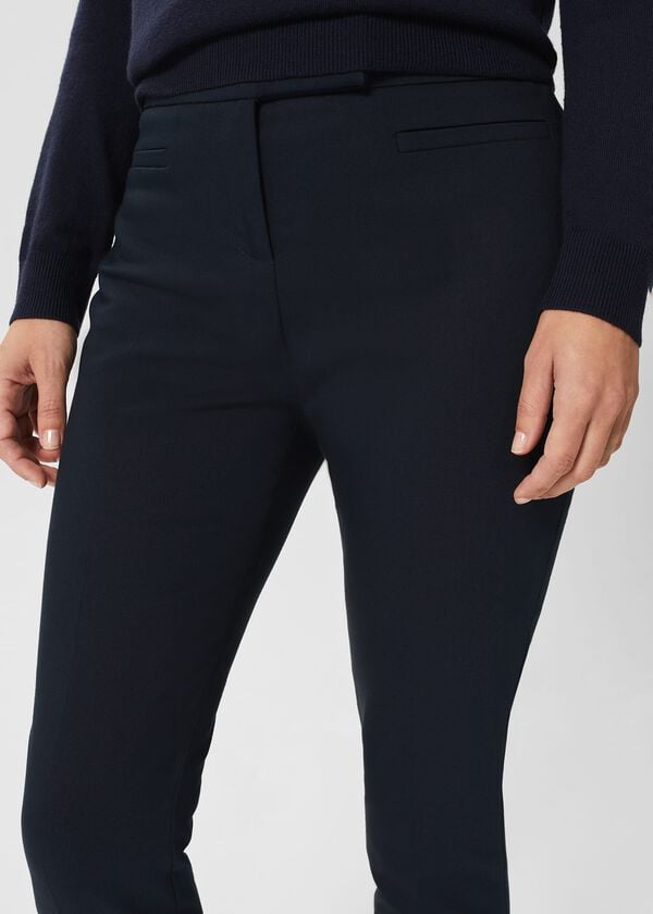 Hobbs Petite Annie Slim Trousers With Stretch Navy
