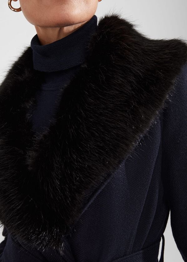 Hobbs Petite Arielle Wool Blend Coat Navy