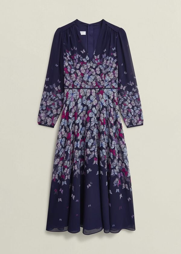 Hobbs Petite Aurora Dress Midnight Multi