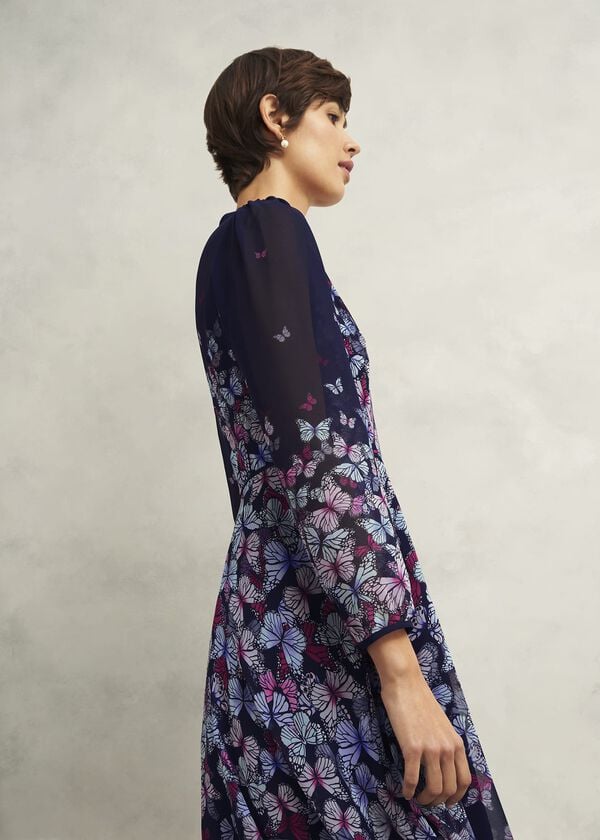 Hobbs Petite Aurora Dress Midnight Multi