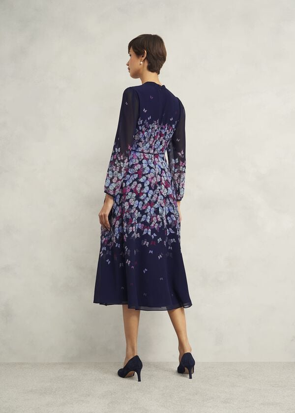 Hobbs Petite Aurora Dress Midnight Multi