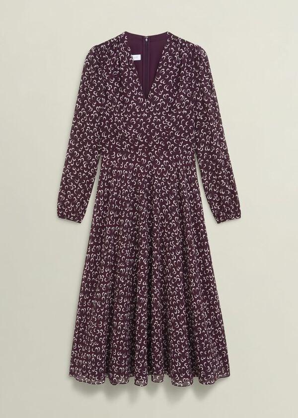 Hobbs Petite Aurora Dress Onyx Red Multi