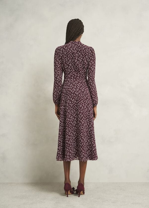 Hobbs Petite Aurora Dress Onyx Red Multi