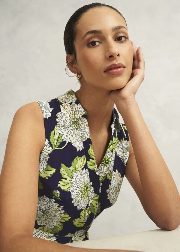 Hobbs Petite Bea Dress Navy Multi