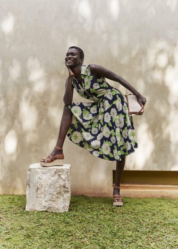 hobbs Petite Bea Dress Navy Multi