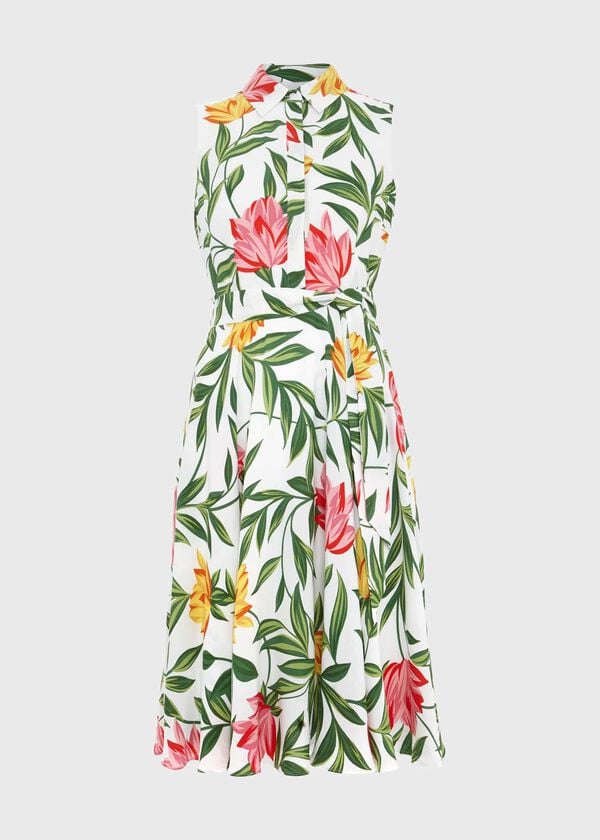 Hobbs Petite Belinda Dress Ivory Multi