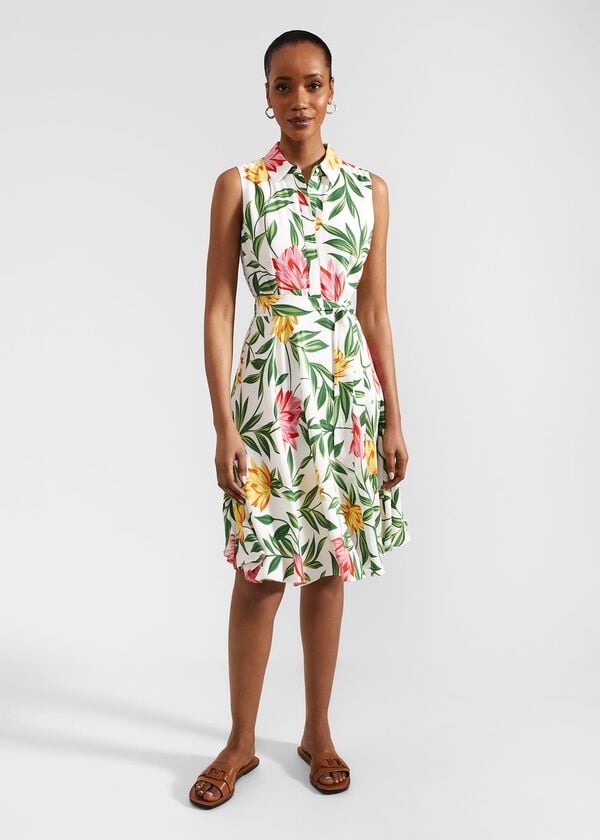 hobbs Petite Belinda Dress Ivory Multi