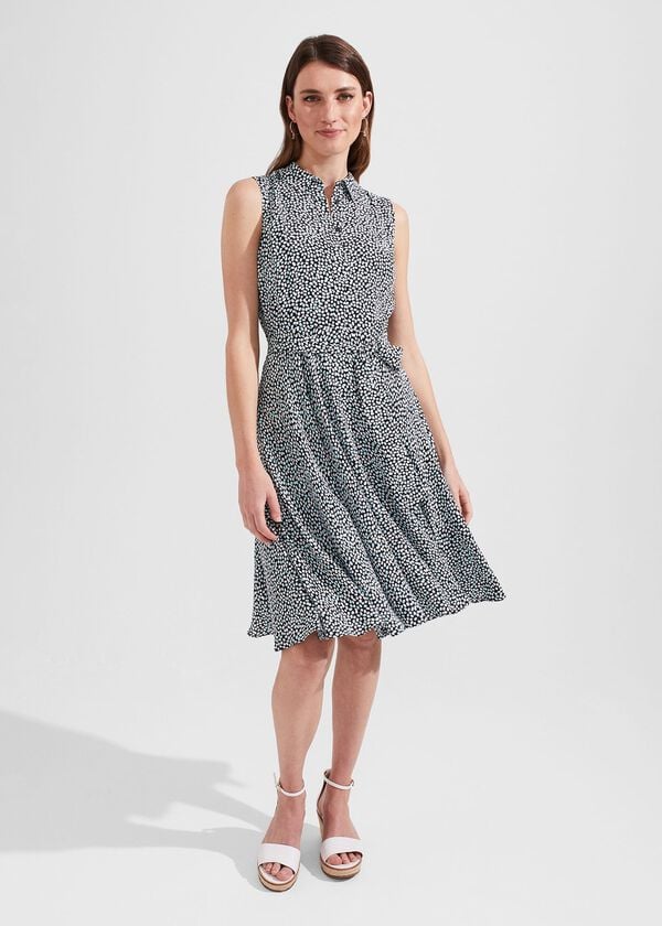 hobbs Petite Belinda Dress Navy Multi