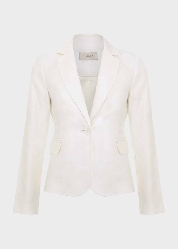 Hobbs Petite Blake Linen Jacket Ivory