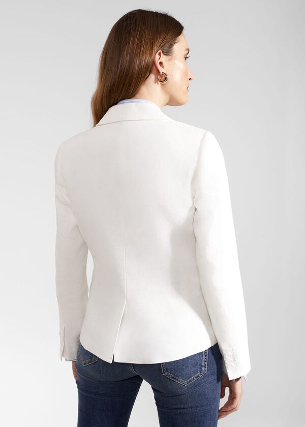 Hobbs Petite Blake Linen Jacket Ivory