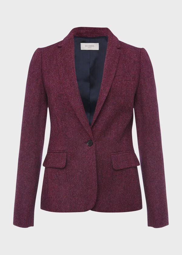 Hobbs Petite Blake Wool Jacket Purple Multi