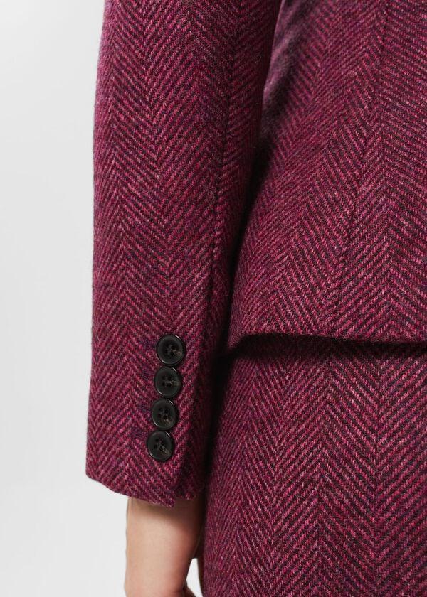 Hobbs Petite Blake Wool Jacket Purple Multi