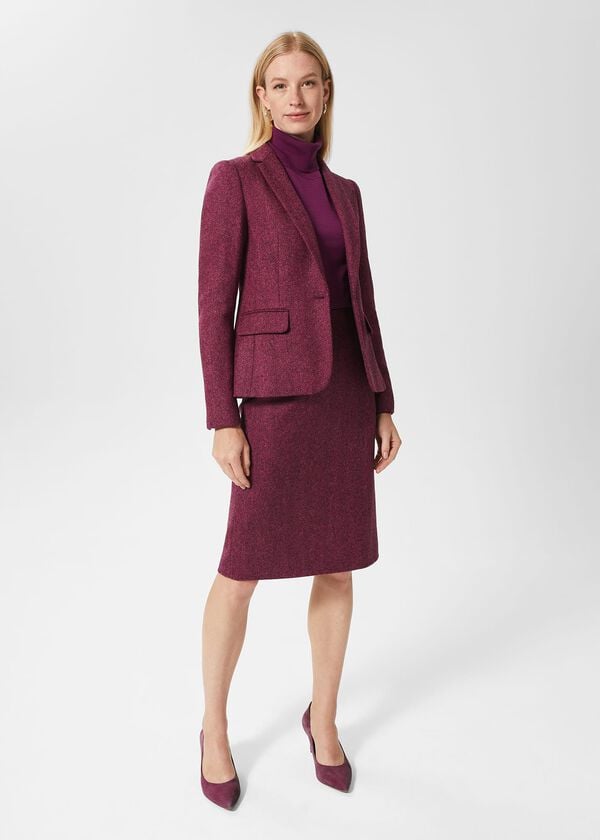 hobbs Petite Blake Wool Jacket Purple Multi