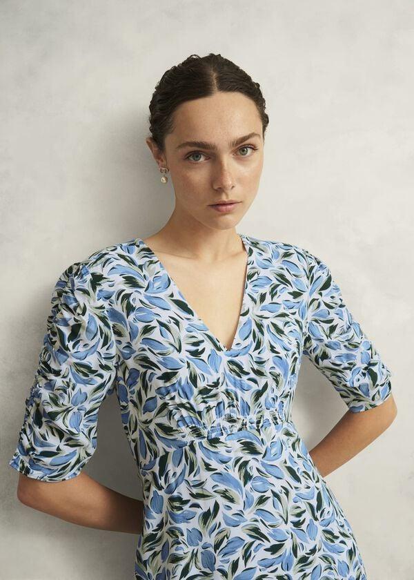 Hobbs Petite Bonnie Midi Tea Dress Ivory Multi