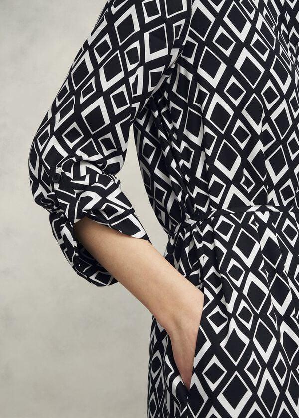 Hobbs Petite Cali Dress Navy Ivory