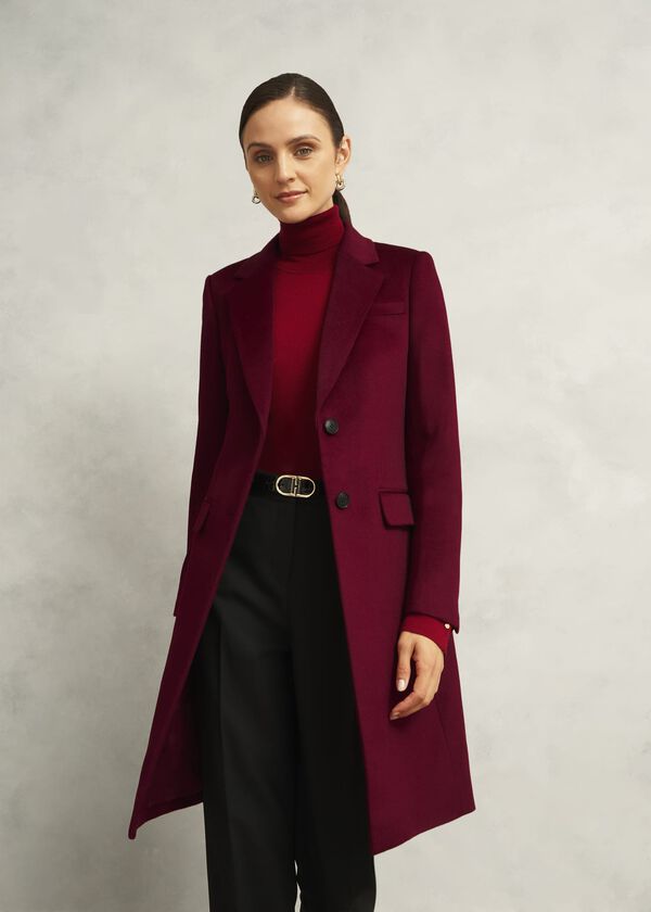 hobbs Petite Cavendish Wool Coat Beryl Red