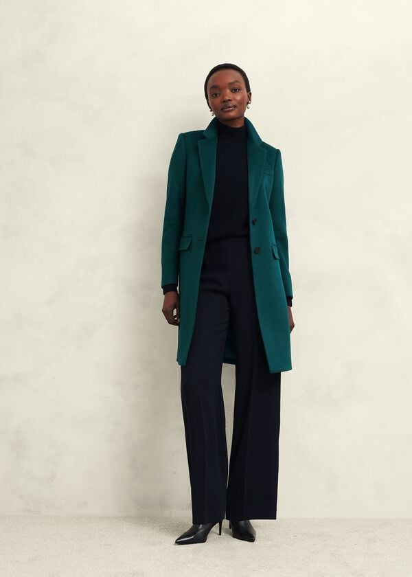 hobbs Petite Cavendish Wool Coat Kyanite Green