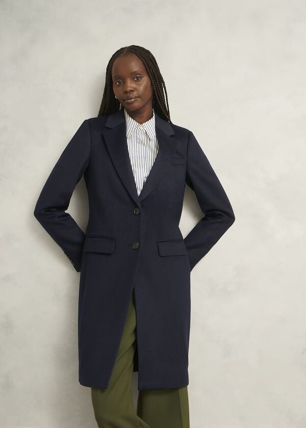 hobbs Petite Cavendish Wool Coat Navy
