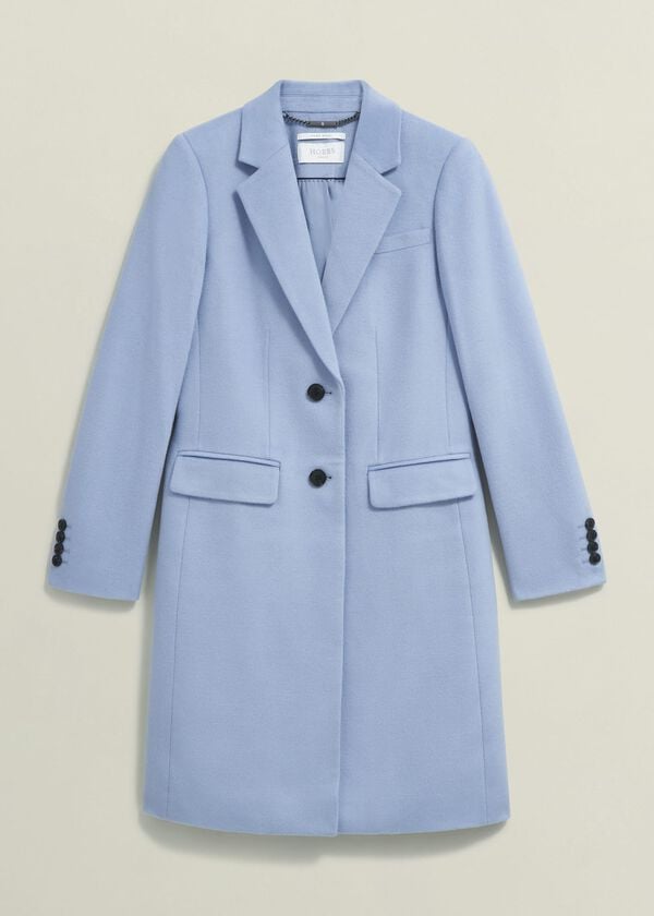 Hobbs Petite Cavendish Wool Coat Pale Blue
