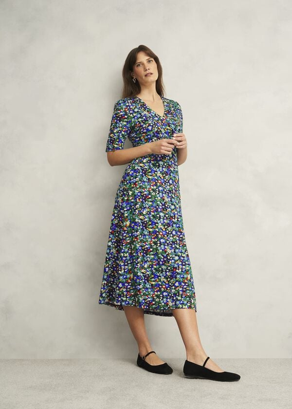 hobbs Petite Coralie Jersey Dress Multi