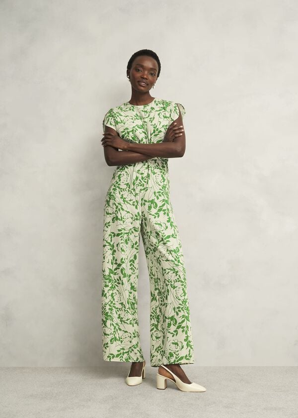 hobbs Petite Cressida JumpSuit Cream Green