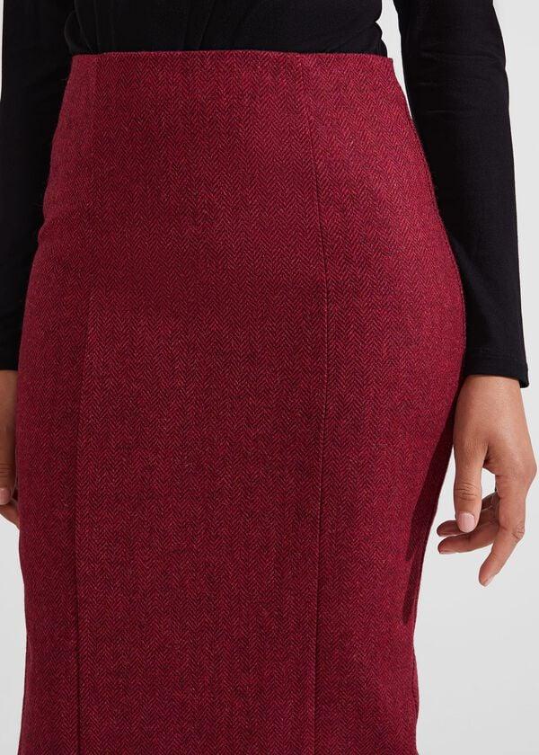 Hobbs Petite Daniella Wool Skirt Pink Multi