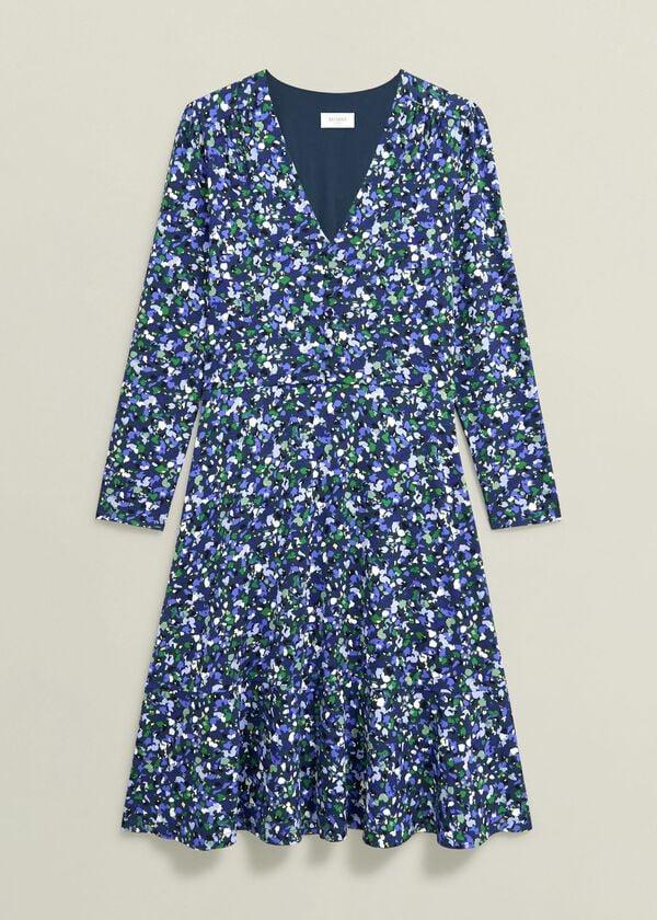 Hobbs Petite Demi Jersey Dress Green Multi